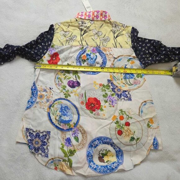 New S Maeve x Anthropologie Paz contrast button down shirt blouse purple - Picture 6 of 9